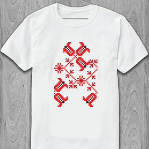 Tricou Ornament roșu și negru